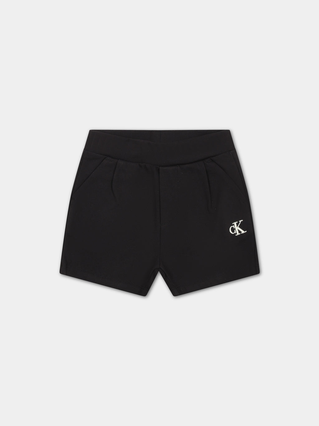 Black sports shorts for baby boy with logo